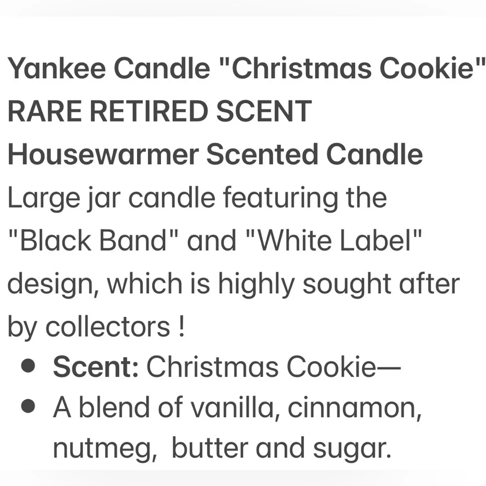 Yankee Candle Jar Christmas Cookie Rare Vintage Black Band Cream Yellow 22 Oz